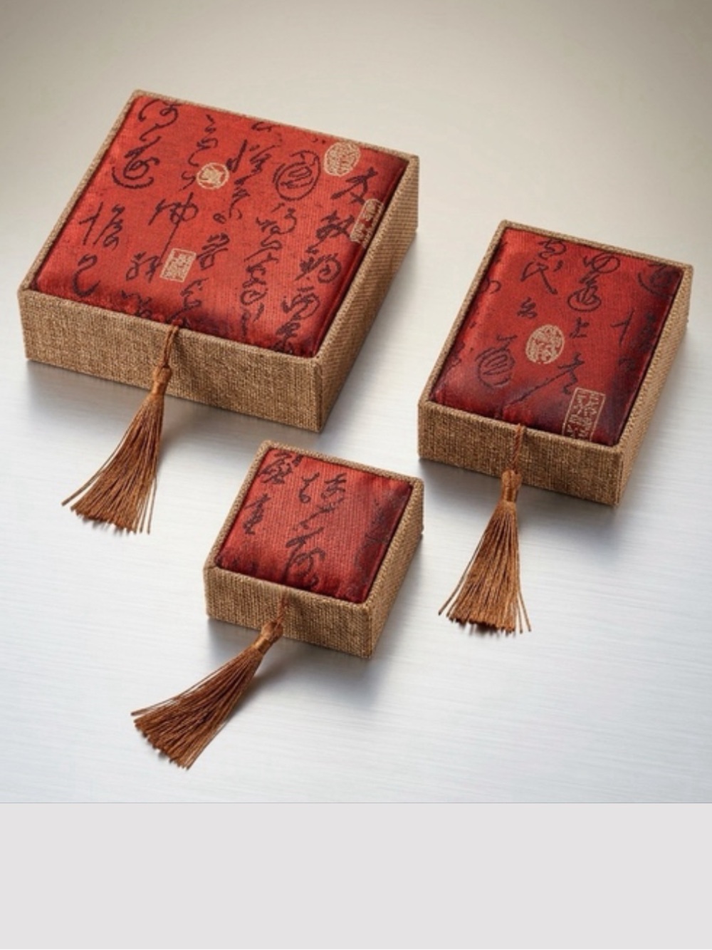 Bundle 3 Asian gift boxes, Trinket box, Candy box, Lined.
